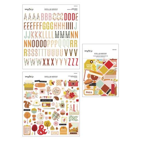 Spellbinders - Stanzteile & Aufkleber "Autumn Archives Embellishment Bundle" Die Cuts & Stickers