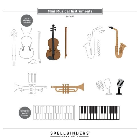 Spellbinders - Stanzschablone "Mini Musical Instruments" Dies