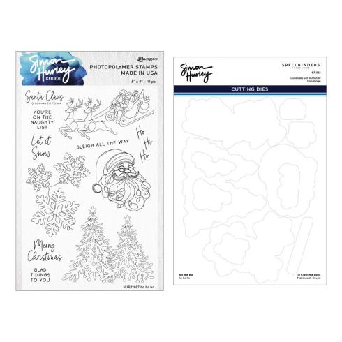Spellbinders - Stempelset & Stanzschablone "Ho Ho Ho" Clear Stamps & Dies by Simon Hurley