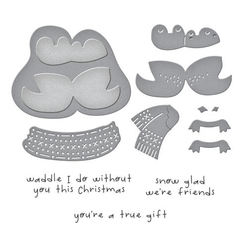 Spellbinders - Stempelset & Stanzschablone "Cozy Waddles" Clear Stamps & Dies