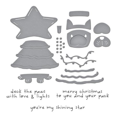 Spellbinders - Stempelset & Stanzschablone "Deck the Paws" Clear Stamps & Dies