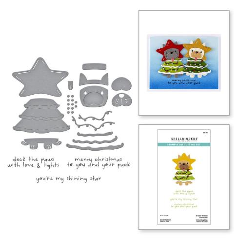 Spellbinders - Stempelset & Stanzschablone "Deck the Paws" Clear Stamps & Dies