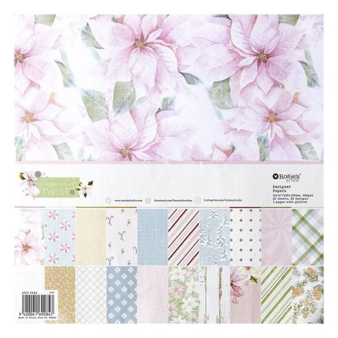 Spellbinders - Designpapier "Peppermint Twist" Paper Pack 12x12 Inch - 20 Bogen