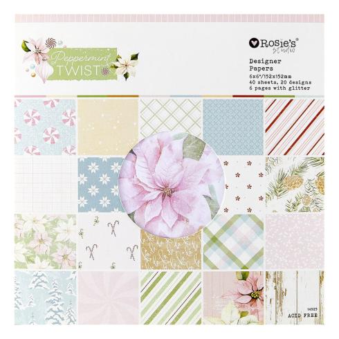 Spellbinders - Designpapier "Peppermint Twist" Paper Pack 6x6 Inch - 40 Bogen