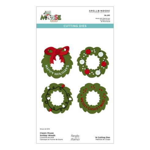 Spellbinders - Stanzschablone "Classic Mouse Holiday Wreath" Dies