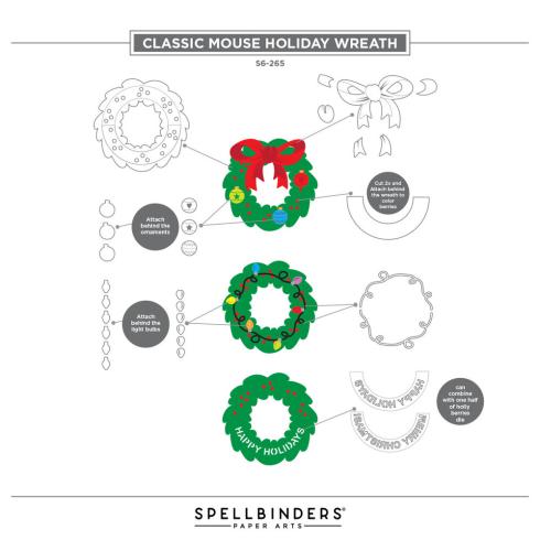 Spellbinders - Stanzschablone "Classic Mouse Holiday Wreath" Dies