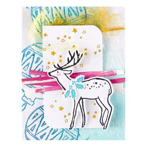 Spellbinders - Buchdrucktechnik "Cheer and Good Tidings Deer" BetterPress Plate & Dies