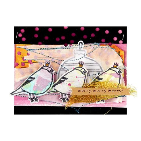 Spellbinders - Buchdrucktechnik "Merry, Merry, Merry Bird" BetterPress Plate & Dies