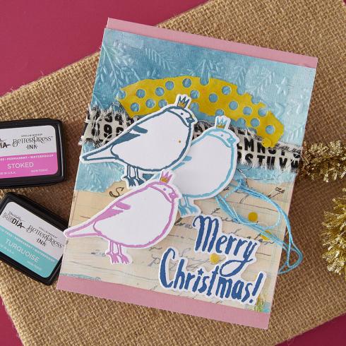 Spellbinders - Buchdrucktechnik "Merry, Merry, Merry Bird" BetterPress Plate & Dies