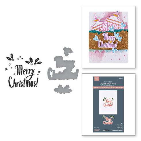 Spellbinders - Buchdrucktechnik "Starry Merry Christmas" BetterPress Plate & Dies