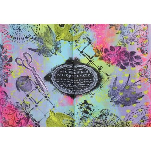 Sizzix - Schablone & Stempelset "Stitches" Stencil & Clear Stamps by Mark Montano
