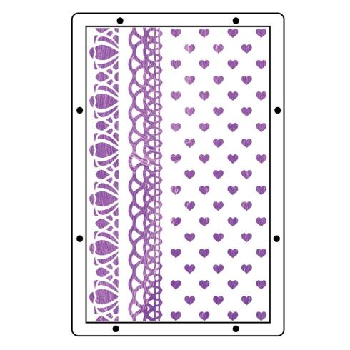 Sizzix - Schablone & Stempelset "Stitches" Stencil & Clear Stamps by Mark Montano