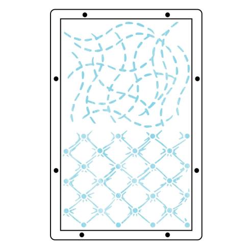 Sizzix - Schablone & Stempelset "Stitches" Stencil & Clear Stamps by Mark Montano