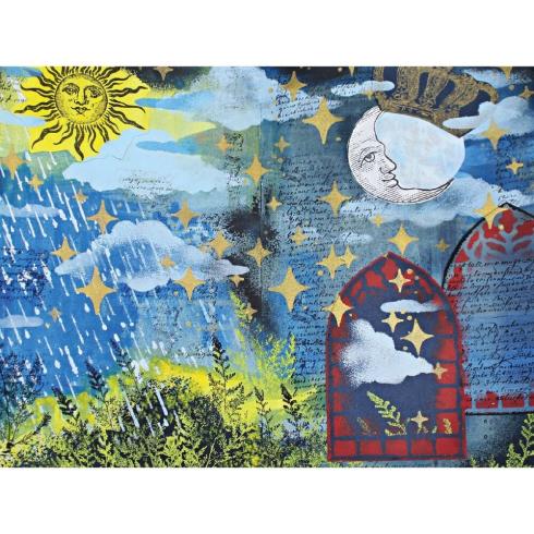 Sizzix - Schablone & Stempelset "Weather Wonder" Stencil & Clear Stamps by Mark Montano