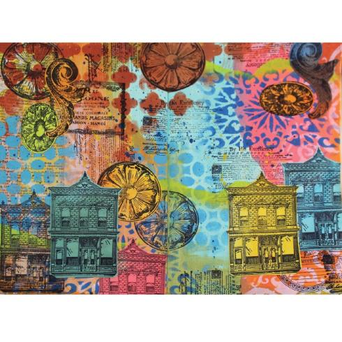 Sizzix - Schablone & Stempelset "Build It" Stencil & Clear Stamps by Mark Montano