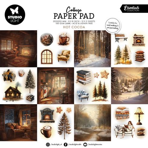 Studio Light - Designpapier "Hot Cocoa" Collage Paper Pad 8x8 Inch - 24 Bogen