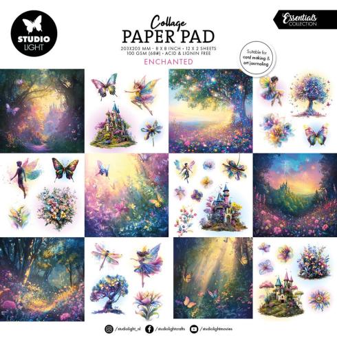 Studio Light - Designpapier "Enchanted" Collage Paper Pad 8x8 Inch - 24 Bogen