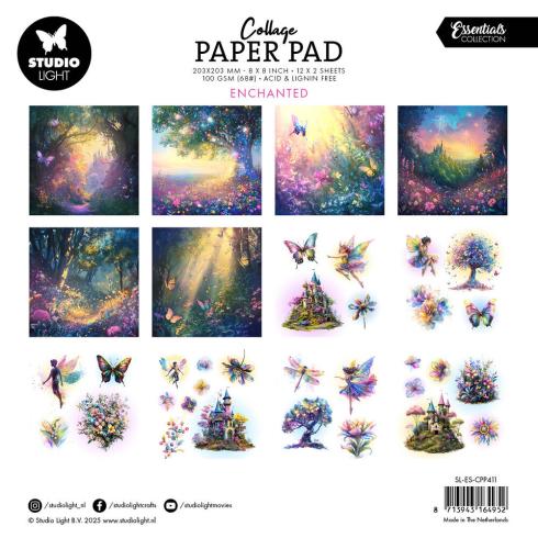 Studio Light - Designpapier "Enchanted" Collage Paper Pad 8x8 Inch - 24 Bogen