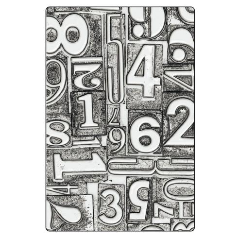 Sizzix - 3D Prägefolder "Numbered" Embossing Folder Design by Tim Holtz