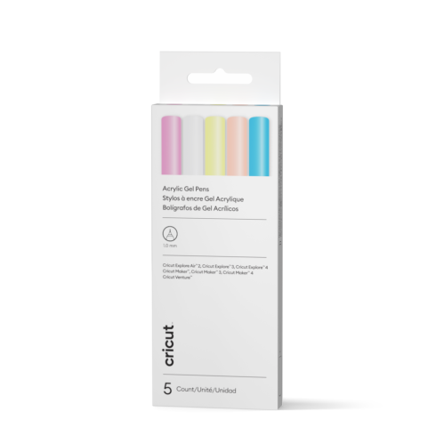 Cricut - Acrylic Gel Pens 1.0mm "Pink/White/Orange/Blue/Yellow" 5er Set