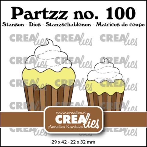 Crealies - Stanzschablone "No. 100 Cupcake Middle and Small" Partzz Dies