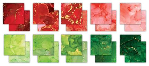 Craft Consortium - Designpapier "Ink Drops Festive" Paper Pad 6x6 Inch - 40 Bogen