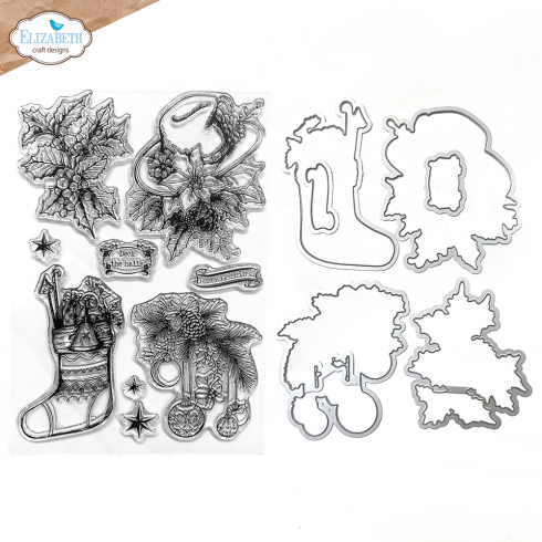 Elizabeth Craft Designs - Stempel & Stanzeschablone "Deck the Halls" Stamp & Dies