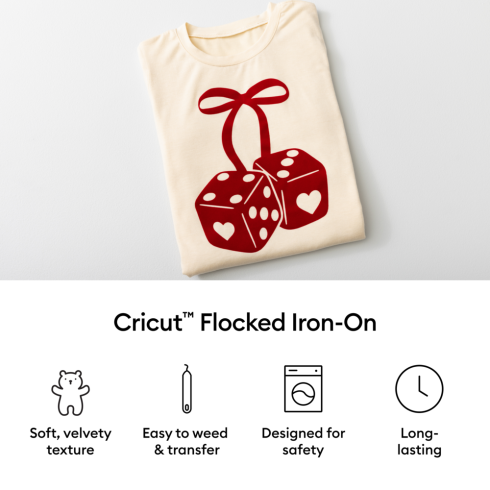 Cricut - Flocked Iron-On "Blue" Transferfolie Rolle