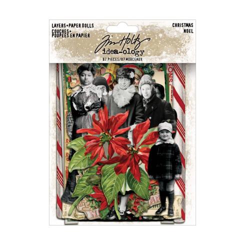 Tim Holtz - Idea Ology - Stanzteile " Christmas Layers + Paper Dolls" Die Cuts