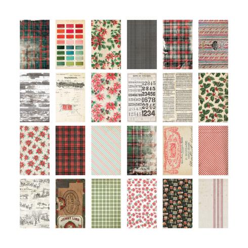 Preview: Tim Holtz - Idea Ology - Designpapier "Bacldrops Christmas" Paper Pack 6x10 Inch - 24 Bogen 