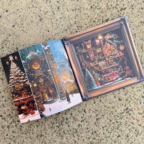 IndigoBlu - Designpapier "Steampunk Winterfest" Ephemera Paper Book 6x6 Inch - 2 Bogen