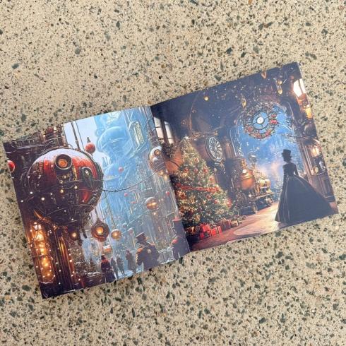 IndigoBlu - Designpapier "Steampunk Winterfest" Ephemera Paper Book 6x6 Inch - 2 Bogen