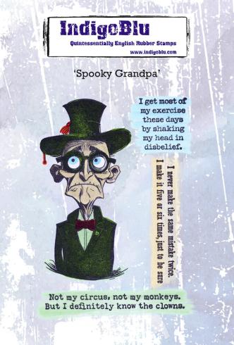 IndigoBlu - Gummistempel Set "Spooky Grandpa" A6 Rubber Stamp