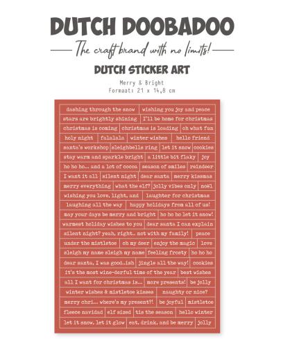 Dutch Doobadoo - Aufkleber "Merry and Bright" Sticker