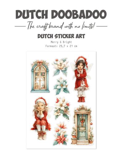 Dutch Doobadoo - Aufkleber "Merry and Bright" Sticker