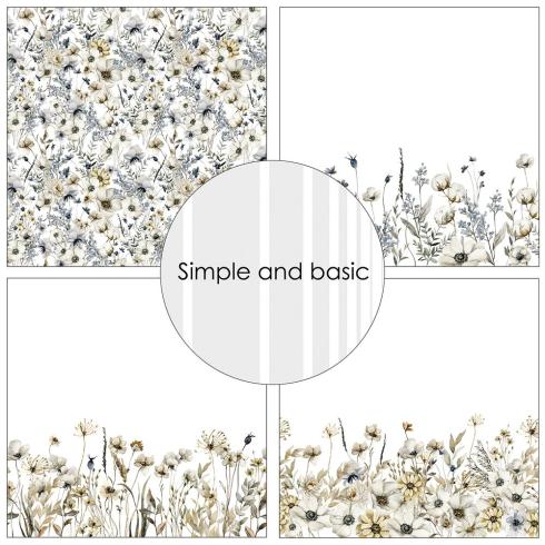 Simple and Basic - Designpapier "Winterflowers" Paper Pack 6x6 Inch - 24 Bogen 