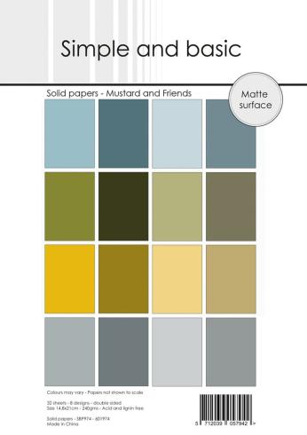 Simple and Basic - Cardstock "Mustard and Friends" Solid Papers A5 - 32 Bogen 