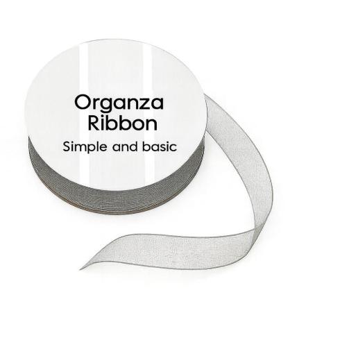 Simple and Basic - Organzaband "Grey" Organza Ribbon 10m