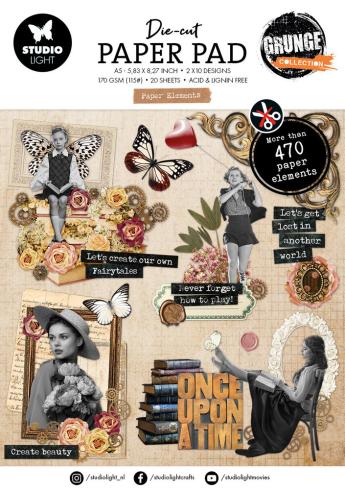 Studio Light - Stanzteile "Grunge" Die Cut Block - 20 Bogen