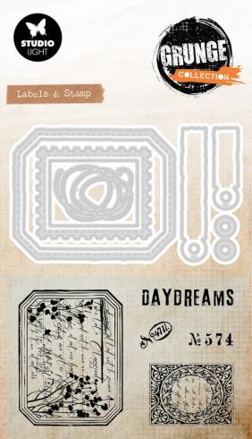 Studio Light - Stempel & Stanzschablone "Label & Stamp" Stamp & Dies Grunge