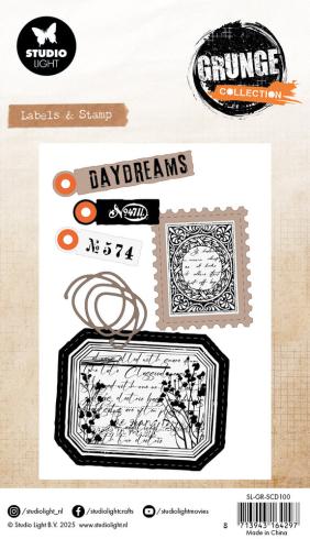 Studio Light - Stempel & Stanzschablone "Label & Stamp" Stamp & Dies Grunge