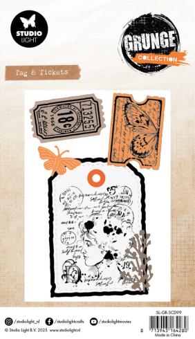 Studio Light - Stempel & Stanzschablone "Tag & Tickets" Stamp & Dies Grunge