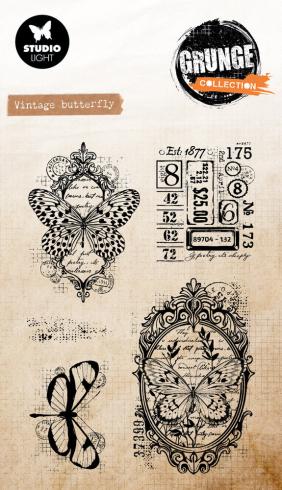 Studio Light - Stempelset "Vintage Butterfly" Clear Stamps Grunge Collection
