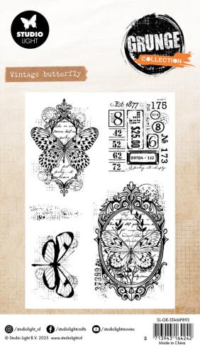 Studio Light - Stempelset "Vintage Butterfly" Clear Stamps Grunge Collection