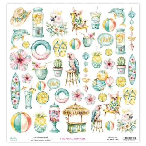 Mintay Papers - Papier Elemente "Tropical Summer" Paper Elements 12x12 Inch