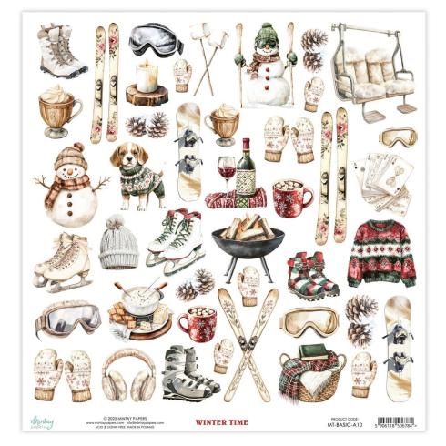 Mintay Papers - Papier Elemente "Winter Time" Paper Elements 12x12 Inch