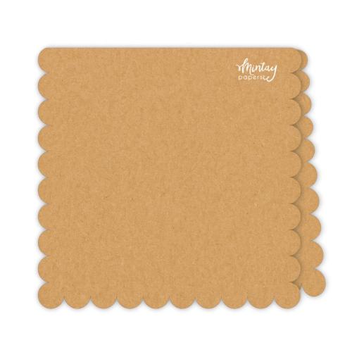 Mintay Papers - Schachtel - Box "Scalloped" Card Box Base Kraft 15x15cm - 3 Stück