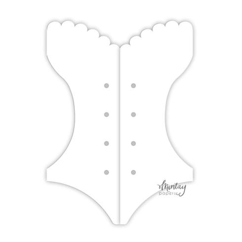Mintay Papers - Kartenbasis "Corset" Card Base White 15x21cm - 5 Stück