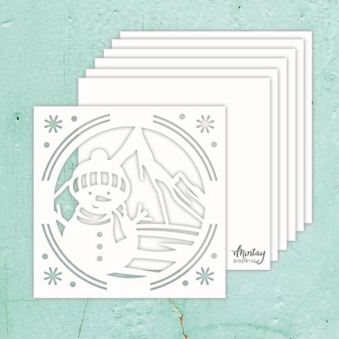 Mintay Papers "Snowman" Chipbaord Album Base 8x8 Inch
