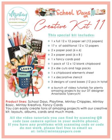Mintay Papers - Scrapbooking Bastelset "School Days" Creative Kit 11